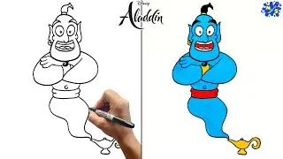 Genie Drawing Easy || How to Draw Genie from Aladdin || Easy Step by Step