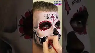 Catrin Sugar Skull for Men face paint tutorial #shorts