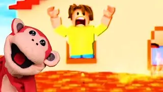 ¡IMPOSIBLE! El Mono Sílabo juega "EL SUELO ES LAVA" #roblox #gameplays