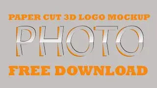 paper cut 3d logo mockup/text style or 3d paper logo design/paper cut 3d logo mockup free download