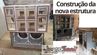 Fiz uma Nova estrutura!! Como fazer caixa para 4 médios 8 polegadas e 6 cones LTS, passo a passo,