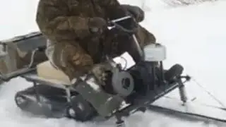 Снегоход из бензопилы дружба. Часть 3. Катаюсь после рыбалки)