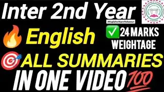 🎯Inter 2nd  Year English 💯 All Summaries (All Lessons) – One Video 