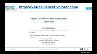 Coastal Resilience Web Explorer User Portal Training