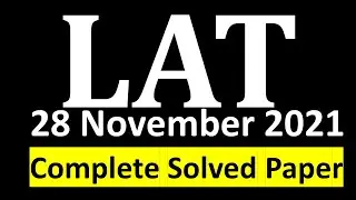 LAT SOLVED PAST PAPER 28-11-2021 |LAT 28 November 2021 Solved Paper |Studygroup786|