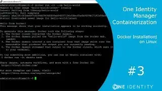 One Identity Manager | Containerization #3 | Docker Installation on Linux