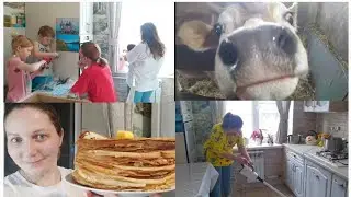 100 БЛИНЧИКОВ НА ЗАВТРАК В МНОГОДЕТНОЙ СЕМЬЕ!!!🥞🥞🥞🤱🐄🐓🐖☕