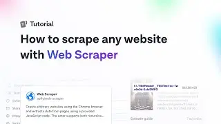 How to use Web Scraper from Apify to scrape any website