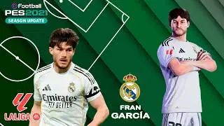 FRAN GARCÍA face+stats (Real Madrid CF) How to create in PES 2021