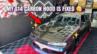 My Nissan S14 Carbon Fiber Hood gets Fixed!