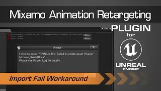 Solve the FBX Import Error when importing new animations, Mixamo Animation Retargeting Unreal Engine
