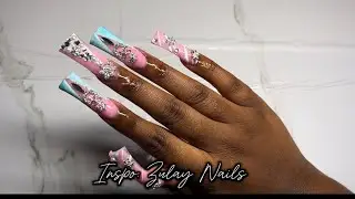 2XL Duck Winter Glam Nails Inspired By @zulaysnails 🩵❄️