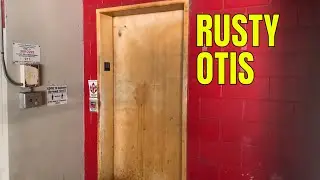 Rusty Otis Hydraulic Elevator in a Parking Garage in Newport News, VA