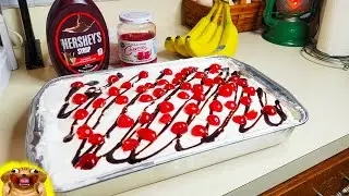 BANANA SPLIT Cake Recipe | No Bake