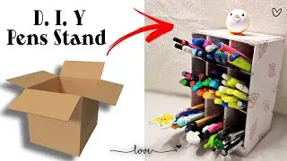 DIY Easy pen holder idea   How To Make Pen Stand From cardboard   Best Out Of Waste DIY