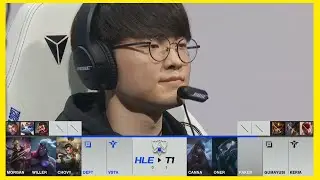 Faker smiling after picking Lissandra vs Chovy