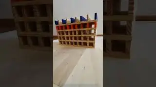 Domino tricks build  with  kapla  blocks 