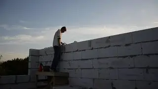 Возведение стен второго этажа.  ч .-10