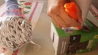 Снеговик на Новый год. Плетение из газетных трубочек