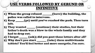 Verbs Followed by Gerund or Infinitive - Exercise