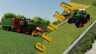 Наполняю бункер сечкой в Fs22