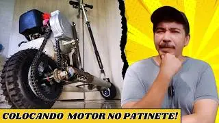 Installing the engine on the scooter made with TV antennas!