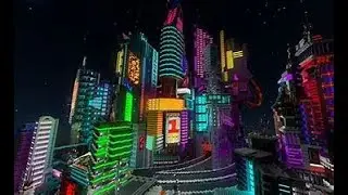 Minecraft Bedrock Ray Tracing map Neon district RTX