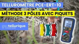 Mesureur de terre avec piquet - Telluromètre PCE-ERT-10 - Méthode sur 3 pôles