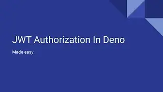 JWT Authorization in Deno, made easy.
