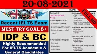 Recent IELTS Exam Listening Test With Answers | IELTS Listening Test 2021 | 20-08-2021