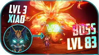 LVL 3 XIAO vs LVL 83 PYRO BOSS (Pyro Regisvine) - Genshin Impact.EXE