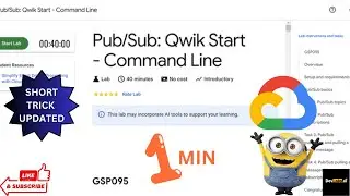 Pub/Sub  Qwik Start  Command Line||GSP095|| 