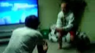 Price and Ross wrestling