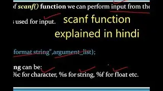scanf in c | C Programming language