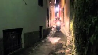 6th annual torchlight motorbike and vespa procession in Barga