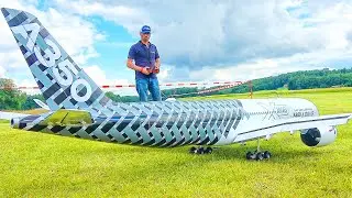 FULL SELFMADE AIRBUS A-350 EDF RAMY RC AIRLINER MODEL FLIGHT DEMONSTRATION