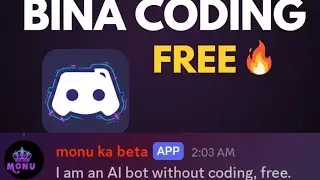 Discord AI bot Without coding simple 24/7 | How to make dc bot | Discord developer portal 