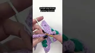 CROCHET: Simple way to visibly join granny squares #shorts #crochet #crochettips #grannysquares