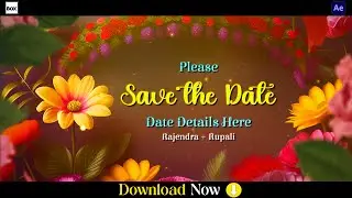 Ai 3d Flower Wedding Invitation | AE Pack 2 | Invitation 1 | After Effect 2023 I #editbox