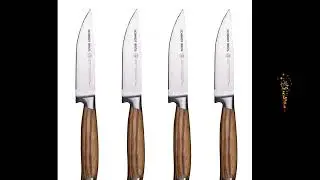 Schmidt Brothers Cutlery Zebra Wood 4pc Steak Knife Set