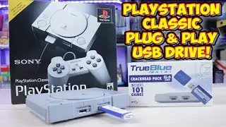 PlayStation Classic Hack 64gb 101 Game USB Mod - True Blue Mini