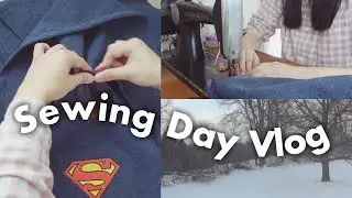 Cozy Winter Day Sewing, DIY Superman Hoodie [Sewing Vlog]