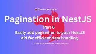 Pagination in NestJS || Part 8 - NestJS Nuggets || NestJs Typeorm Paginate || Awesome Code || Nepali