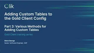 Adding Custom Tables to the Gold Client Config - Part 3: Various Methods for Adding Custom Tables