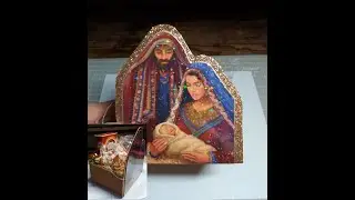 DIY~A Lovely Nativity Gift Idea, Using A Cardboard Box & Card!