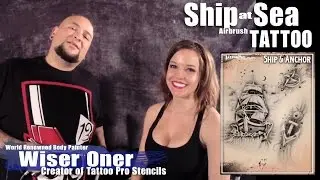 Tattoo Pro Stencils Tutorial: Ship at Sea Airbrush Tattoo