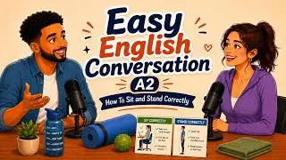 How To Sit and Stand Correctly | Easy English Conversation | A2 English