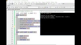 How to add two numbers using function in c Programming?