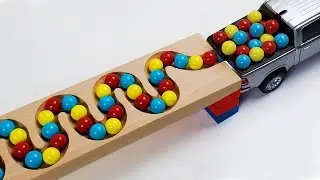 マーブルランレースASMR☆HABAスロープ & ハリボー ゴールドベアグミ #3