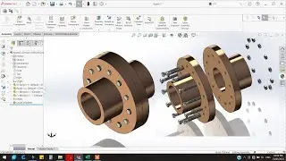 Solidworks Flange coupling design and assembly